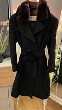 Timeless- Maxmara- Real Fur Mink Black Belted Coat £5300 Uk10