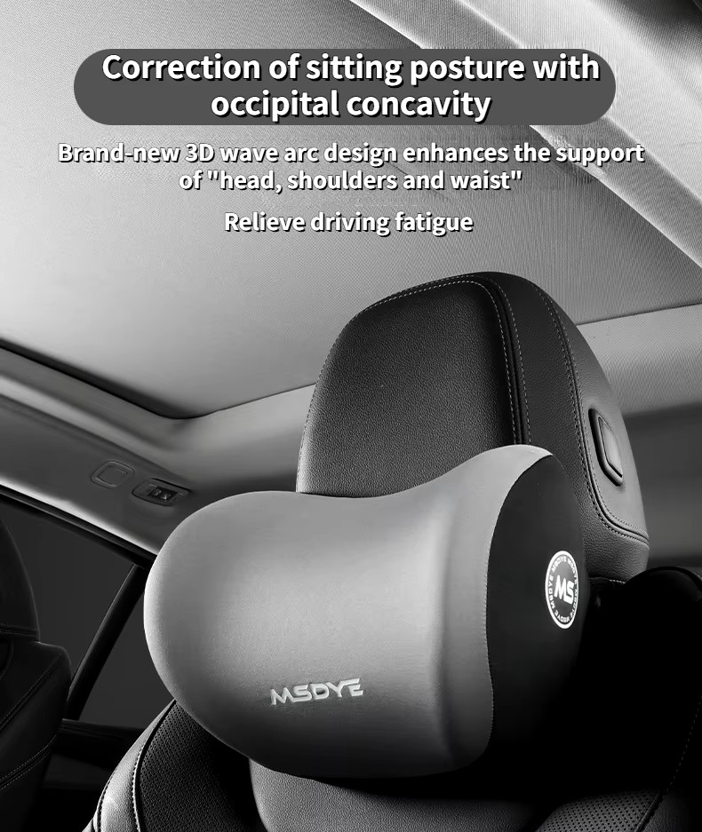 Poggiatesta Auto Cuscino Lombare Collo Sedile Conducente Supporto Guida Comfort - Miniatura 2