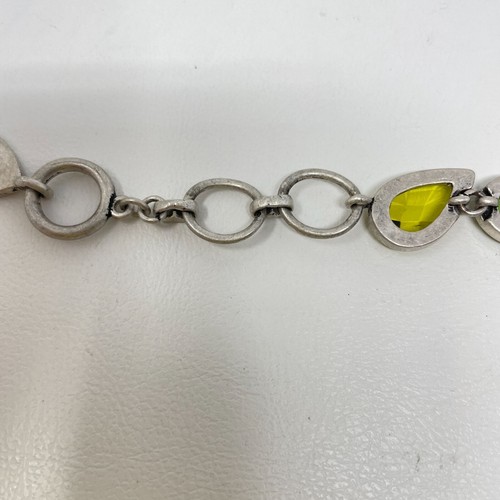 Lia Sophia Silver Tone Bracelet With Green & Yellow Gemstones And Rhinestones - Picture 7 of 8