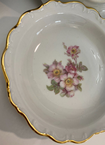 Golden Crown E&R "Briar Rose~Set of 5 Dessert/Sauce Bowls" Bavaria Germany - Picture 5 of 8
