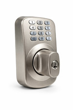 Heavy Duty Electronic Keyless Deadbolt Lock Satin Chrome Battery Universal