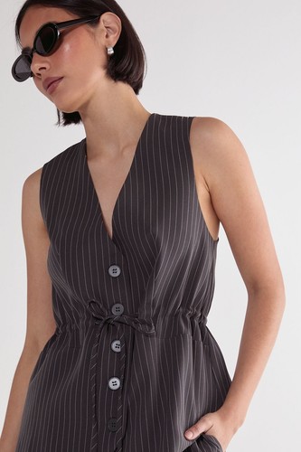 Nastygal Grey Waistcoat Womens Day To Night Tops