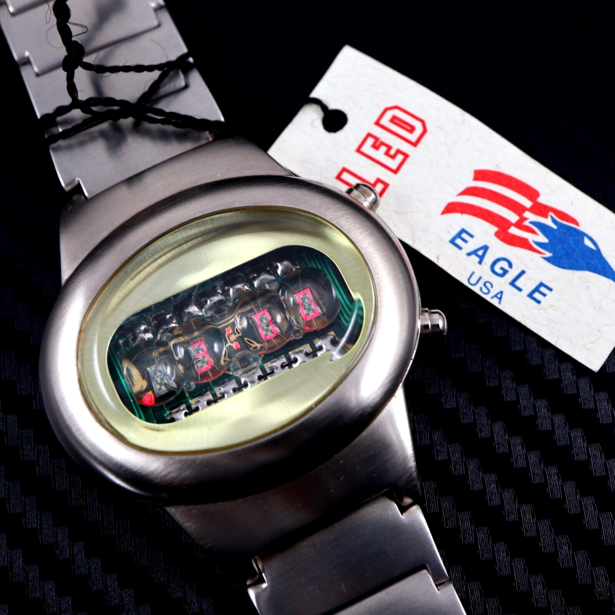 【美品】EAGLE USA LED 腕時計 デジタル イーグル レトロ 新品 デッドストック EAGLE USA LED ウォッチ 腕時計 ゴールドの