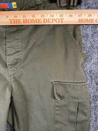 Empyre Cargo Pants Mens 30 Green Relax Adjustable Skater Y2K Baggy Paratroop - Picture 5 of 7
