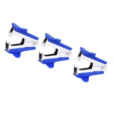 3 Pcs Staple Remover Tool Staplers Puller Steel Jaw Office Home Desktop Blue