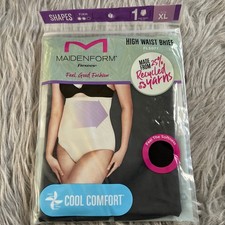 Maidenform Flexees High Waist Brief Shapewear Womens Size XL Black Seamless