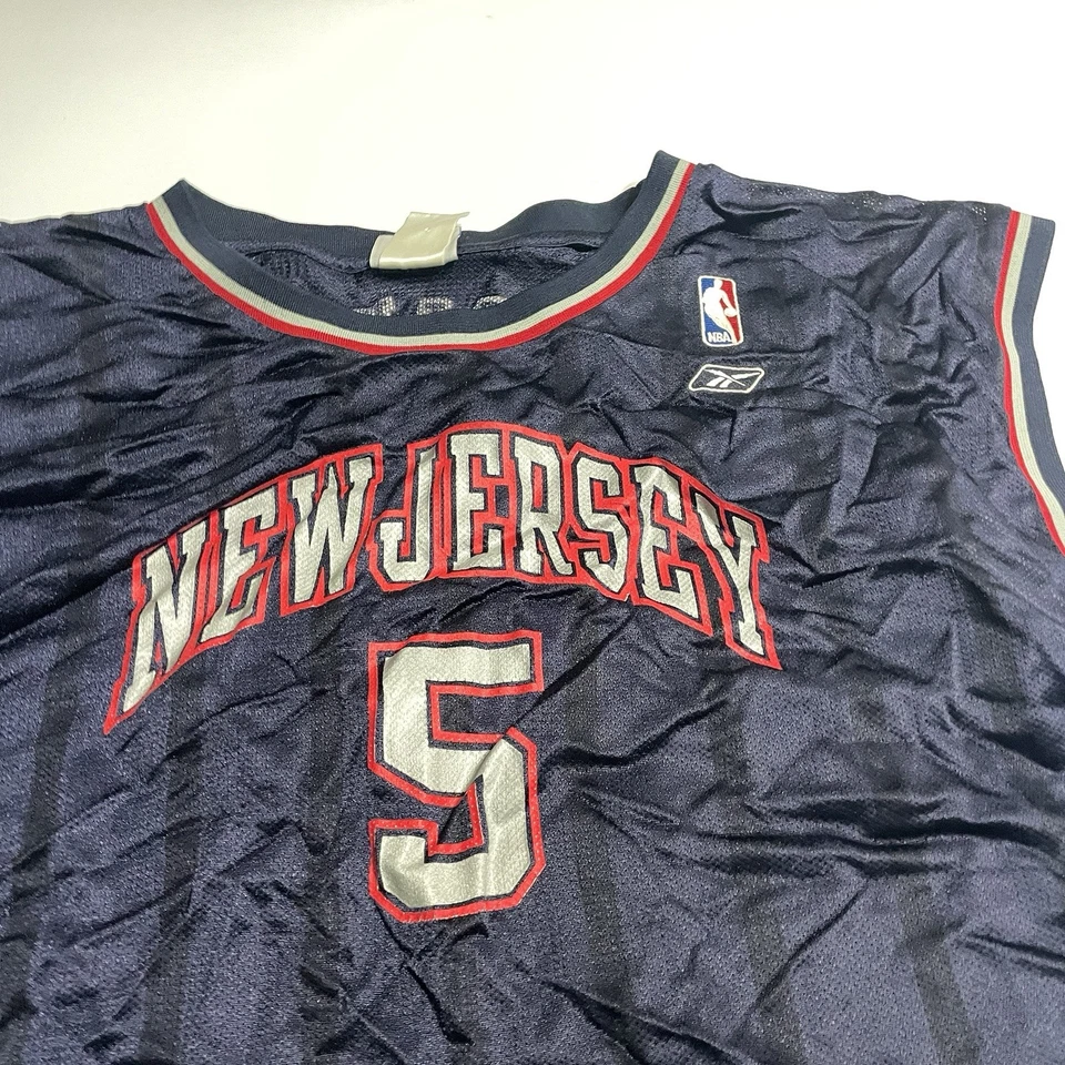 Vtg Reebok Authentic NBA New Jersey Nets Jason Kidd #5 Jersey Sz 4XL FLAWS - Image 3 of 4
