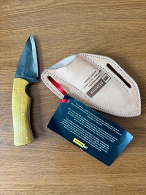 Custom Knife made from CAT 797 Mining truck high-carbon steel w/ Leather Sheath