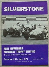 SILVERSTONE 24 Jul 1976 VSCC MIKE HAWTHORN MEMORIAL TROPHY MEETING Programme