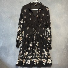 Ember Chic Floral Black Long Sleeve Dress Long Sleeve Sheer Gothy Witchy Midi