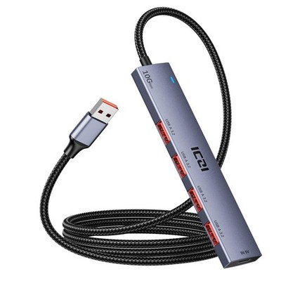 USB 3.2 Hub 10Gbps 4 Port USB3.2 Gen 2 Splitter with 4FT Cable for Laptop, De...