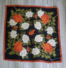 Elaine Gold For Collection XIIX 100 Silk Floral Scarf 30"x30" Made in Japan
