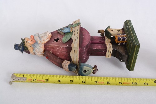 10" Woodworks Roman Inc. Seltener Vintage Weihnachtsmann mit Vögeln und Vogelhäusern - Bild 6 von 9