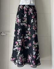 Vintage 90s Reversible Floral Floor Length Skirt Women's