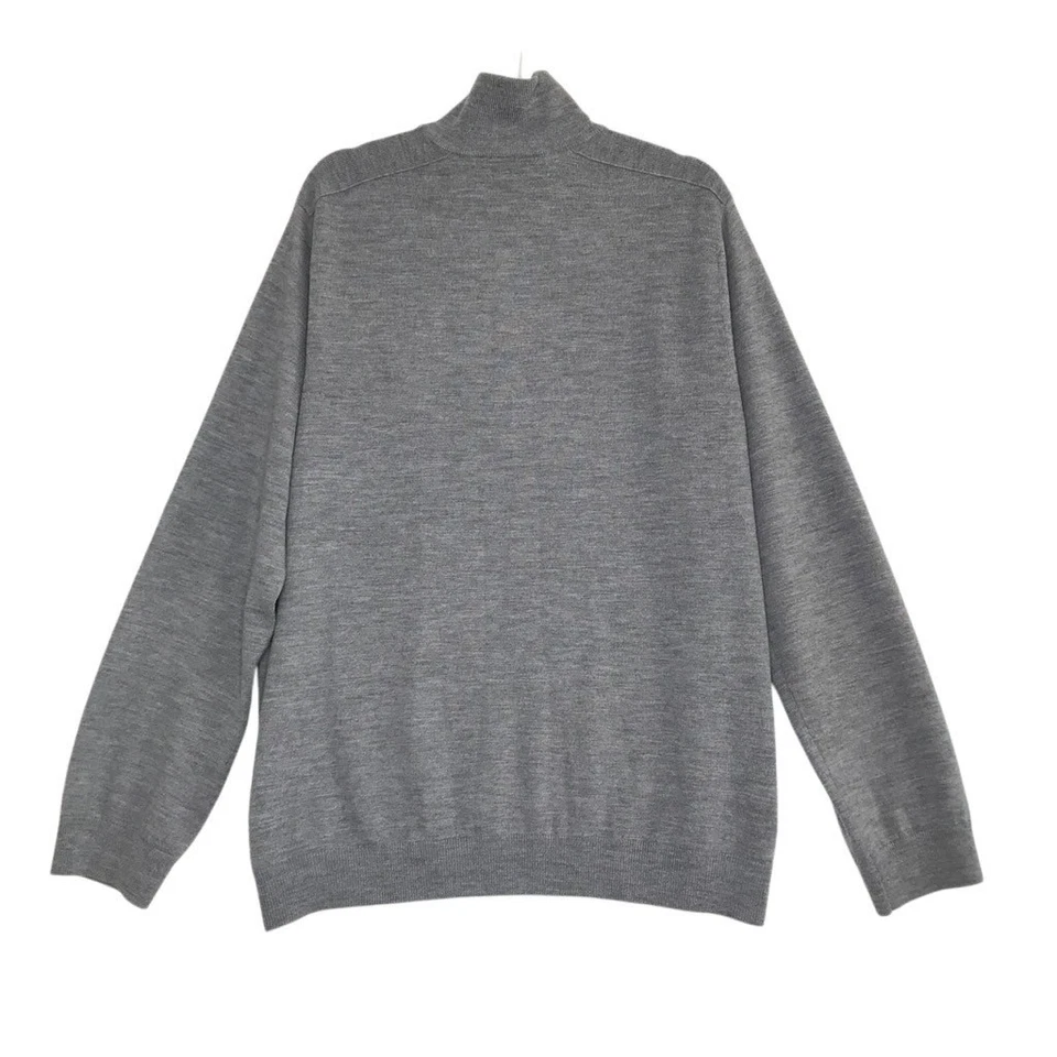 BANANA REPUBLIC Merino Wool Button Mock Sweater Men XL Gray Retro Business Y2K - Image 3 of 4