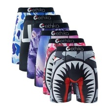 ETHIKA 6Pcs Men Underwear Boxers Breathable Man Swimming Underpants Plus Size
