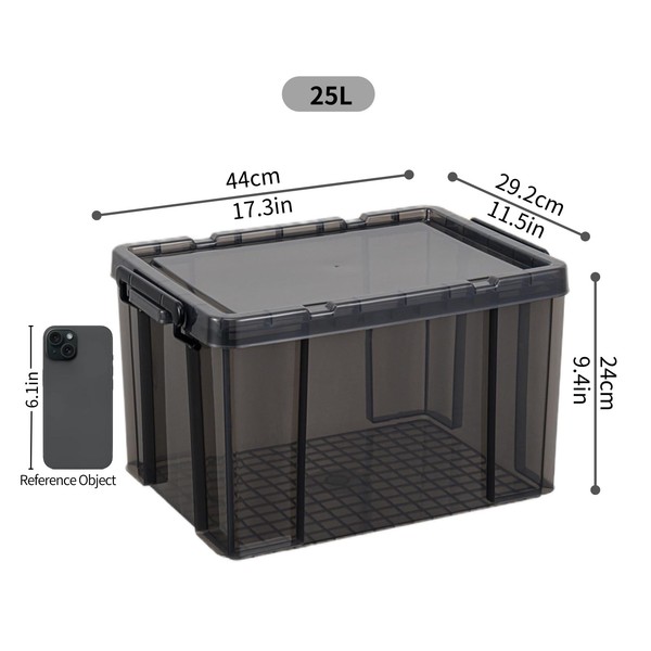 Cetomo 3Er Set Kunststoff-Aufbewahrungsboxen Stapelbar Robust Transparent-image