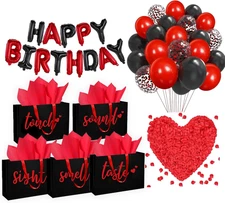 5 Senses Gift Bags Five Senses Birthday Party Decorations with Tissue Paper, Ros