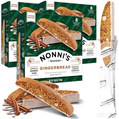 Nonnis Gingerbread Biscotti Holiday Cookies - Gingerbread Cookies - Gingerbre...