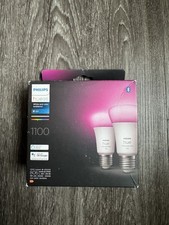 Image of Philips Hue E27 White & Colour Ambiance Smart Light Bulb 1100 Lumen (2 Pack)