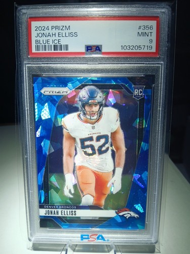 Jonah Elliss 2024 Prizm Blue Ice/99 Rookie RC #356 SSP PSA 9 - Imagen 1 de 2
