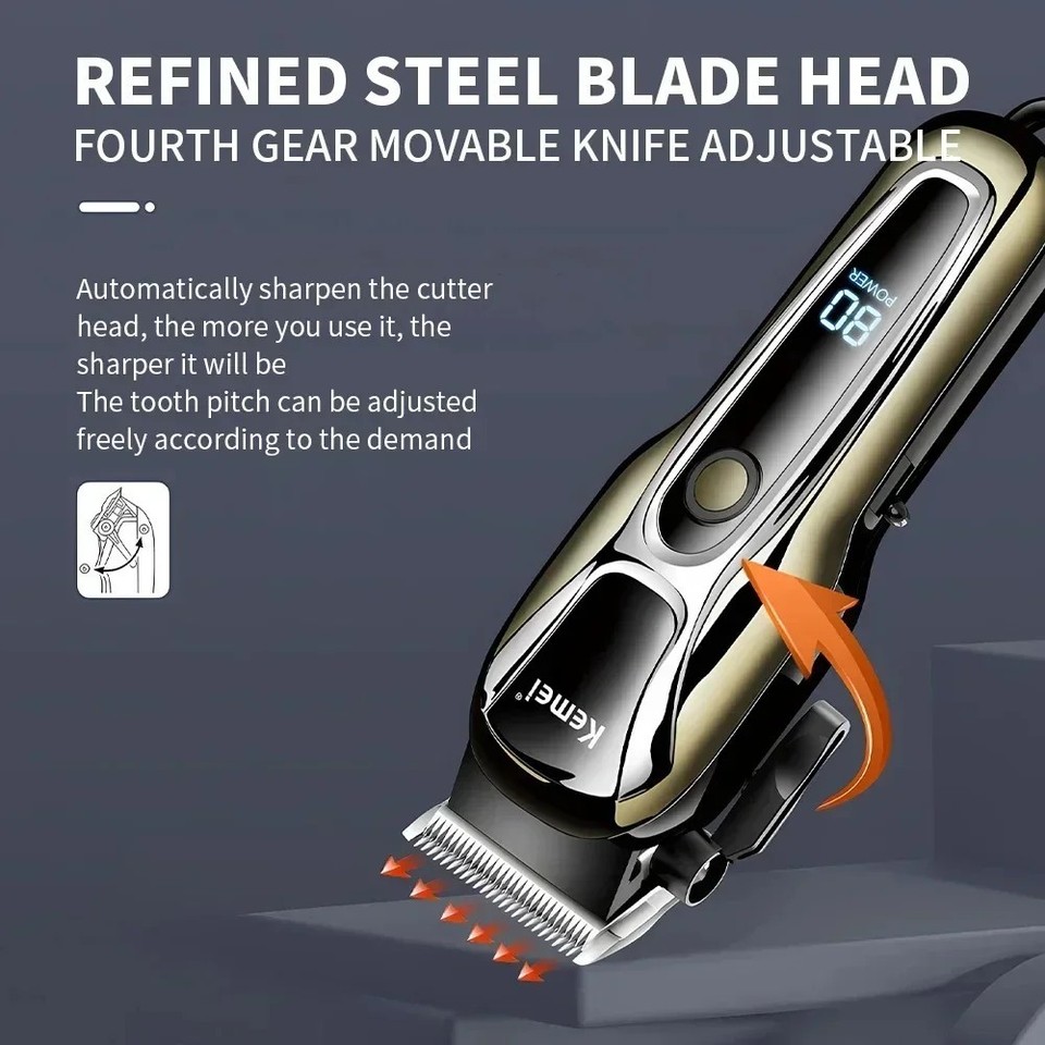 Kemei KM-PG1990A Cordless Hair Clipper Trimmer - USB Rechargeable ...
