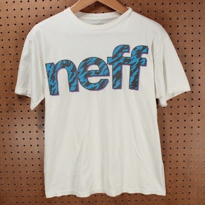 usa made NEFF t-shirt MEDIUM tiger print spell out 3D skate streetwear vtg