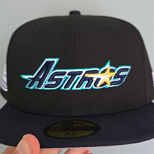 New Era MLB Houston Astros Black Navy 7 3/8 59FIFTY Fitted Cap Baseball Hat