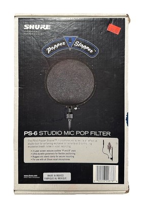 PS-6 STUDIO MIC POP FILTER MADE BY SHURE LEGENDARY PERFORMANCE (IN ORIGINAL BOX)