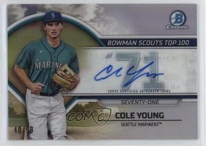 2023 Bowman Bowman Scouts Top 100 Auto /99 Cole Young #BTP-71 Auto