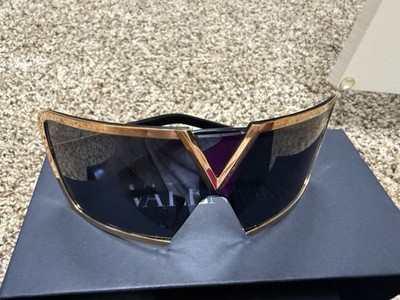 Valentino Garavani Women's Sunglasses Round/Oval, Burgundy, V-Logo, Italy