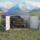 12x20ft Metal Carport with Sidewall Heavy Duty Car Outdoor Shelter Garage