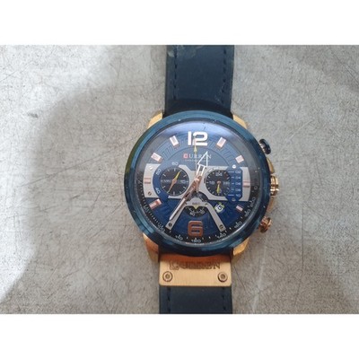 Curren 8329 Herren Blau Rose Lederbänder Chronograph Analog Quarz Armbanduhr