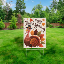 Happy Thanksgiving Turkey Yard Sign Fall Outdoor Decoration