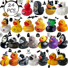 24 PCS Halloween Rubber Ducks, Halloween Style Design Ducks Toys for Jeeps Ducki