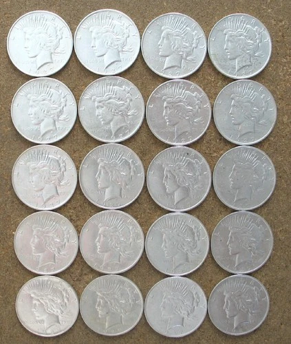 ROLL 1927-D PEACE SILVER DOLLARS..  AU/BU