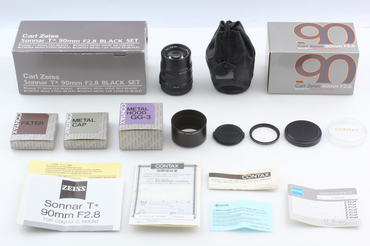 Unused in BOX] CONTAX Carl Zeiss Sonnar T* 90mm F/2.8 Lens For G1
