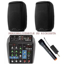 IMPIANTO KARAOKE 815 PACK coppia casse + mixer + microfono + cavi NUOVO garanzia