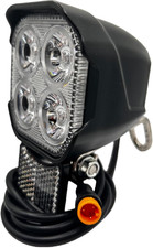 Ebike Front Light with Built-In Horn Headlight 3-Pin Male Waterproof Connector N