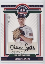 2022 Panini USA Baseball Stars & Stripes Black Ink 76/125 Oliver Santos Auto yl0