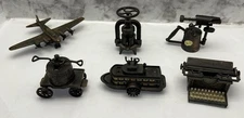 Lot of 6 Assorted Vintage Die Cast Metal Pencil Sharpeners