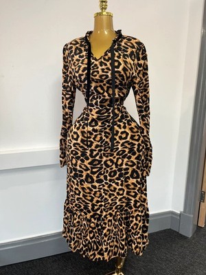 Myleene Klass uk16 long leopard print classy tie up maxi dress