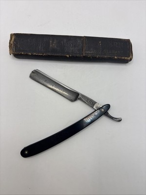 ERN Crown & Sword Straight Razor 412 Round Point Wald, Solingen Germany