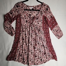American Eagle Outfitters Peasant Floral Boho Festival Flowy Short Dress Sz XXS