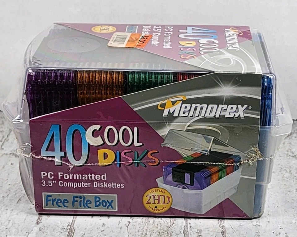 40 Memorex Cool Disks PC Formatted 3.5" Computer Diskettes New Sealed - Image 3 of 4