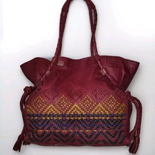 ISABELLA FIORE TASSELED BELLA VANETTA HAND WHIPSTICHED LEATHER HOBO TOTE MRP 495