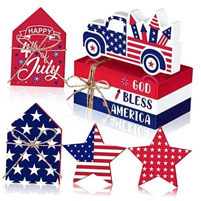 Sivak 6 Pcs 4th of July Decorations, God Bless America 4th of July Star