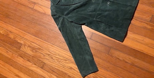SIENA Vintage Suede Leather Jacket Red Forest Green Size 16 - Picture 10 of 12
