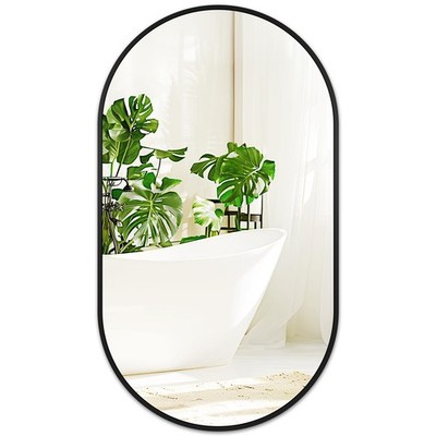 Fabuday Black Oval Bathroom Mirror for Over Sink - 20x36 Wall Mounted Oval Va...