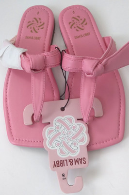 Sam & Libby Women's Pink Tia Bow Sandal/Flip-Flop Size 8